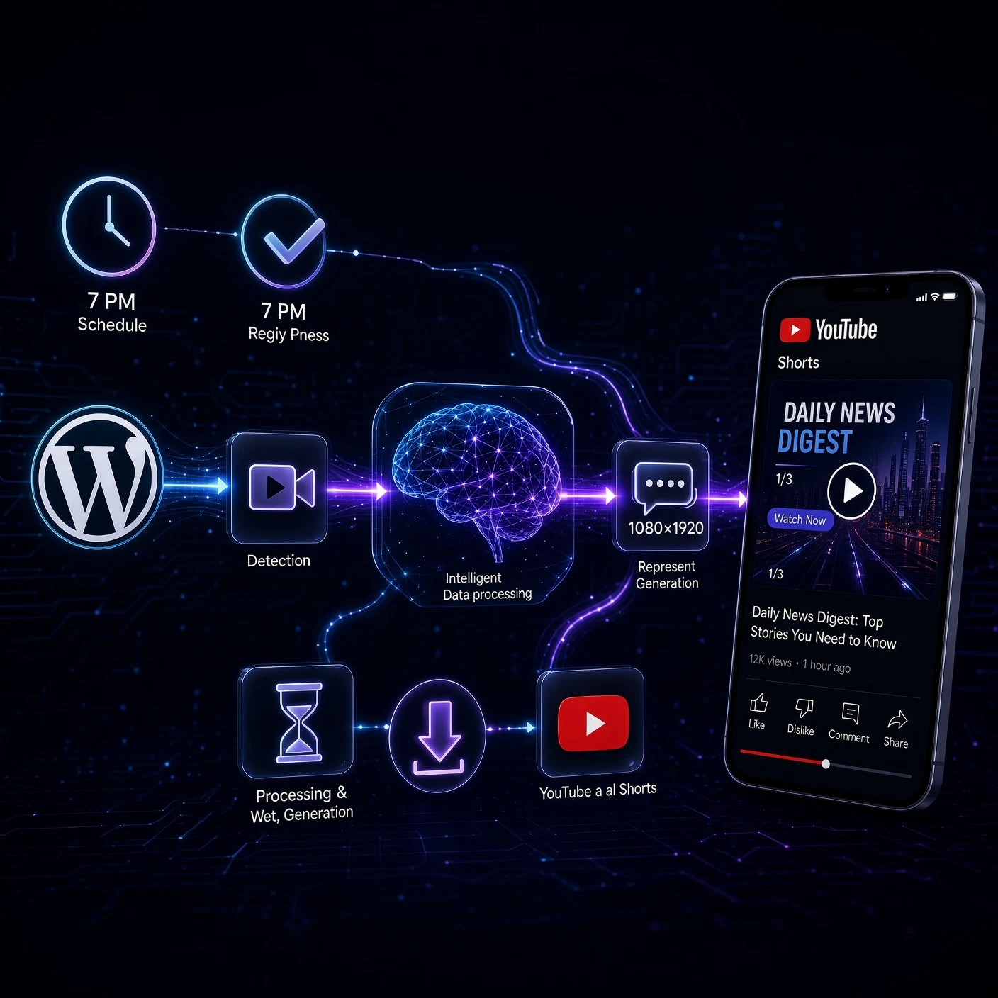 news digest videos from WordPress to YouTube